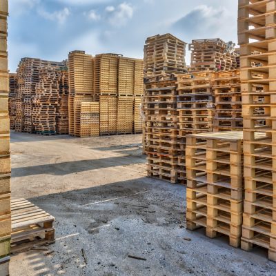 Huge piles of different type of pallet